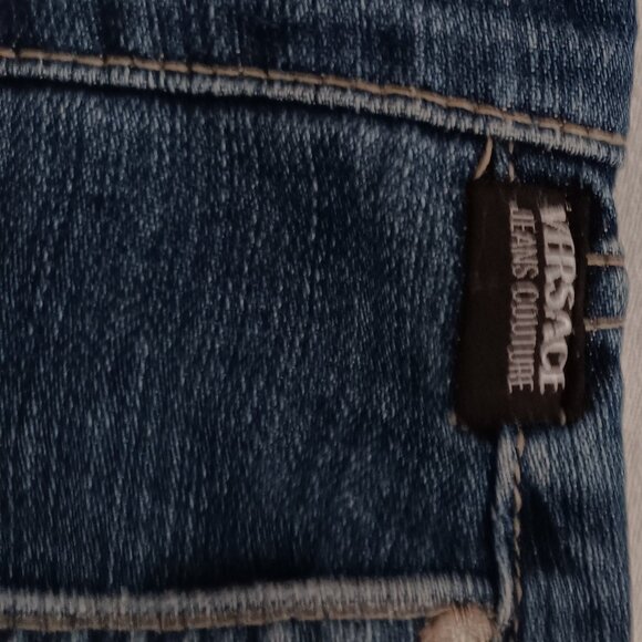 Vintage Versace Jeans Couture High Waisted Medusa Head Denim 33/47 - Picture 6 of 12